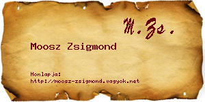 Moosz Zsigmond névjegykártya